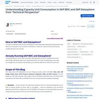 Screenshot: Understanding Capacity Unit Consumption in SAP BDC and SAP Datasphere from Technical Perspective