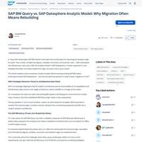 Screenshot: SAP BW Query vs. SAP Datasphere Analytic Model: Why Migration Often Means Rebuilding