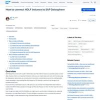 Screenshot: How to connect HDLF instance to SAP Datasphere