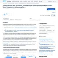 Screenshot: Safeguarding the Transition from SAP Data Intelligence to SAP Business Data Cloud and SAP Datasphere