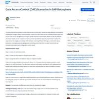 Screenshot: Data Access Control (DAC) Scenarios in SAP Datasphere