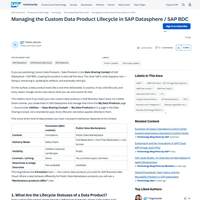 Screenshot: Managing the Custom Data Product Lifecycle in SAP Datasphere / SAP BDC
