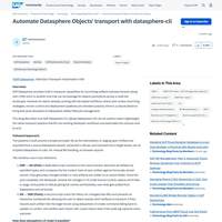 Screenshot: Automate Datasphere Objects' transport with datasphere-cli