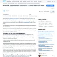 Screenshot: From BW to Datasphere: Translating Existing Reporting Logic