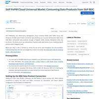 Screenshot: SAP PaPM Cloud Universal Model: Consuming Data Products from SAP BDC