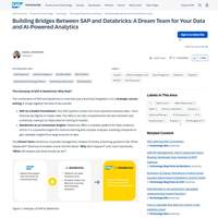 Screenshot: Building Bridges Between SAP and Databricks: A Dream Team for Your Data and AI-Powered Analytics