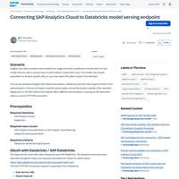 Screenshot: Connecting SAP Analytics Cloud to Databricks model serving endpoint