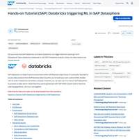 Screenshot: Hands-on Tutorial (SAP) Databricks triggering ML in SAP Datasphere
