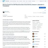Screenshot: Did You Know? An SAP Business Data Cloud Series | Season 1, Episode 2 | Translation