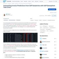 Screenshot: Automating Invoice Predictions from SAP Databricks with SAP Datasphere Task Chain
