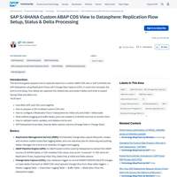 Screenshot: SAP S/4HANA Custom ABAP CDS View to Datasphere: Replication Flow Setup, Status & Delta Processing