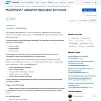 Screenshot: Mastering SAP Datasphere Replication Scheduling