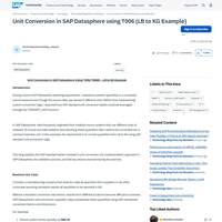 Screenshot: Unit Conversion in SAP Datasphere using T006 (LB to KG Example)