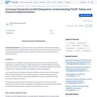 Screenshot: Currency Conversion in SAP Datasphere: Understanding TCUR* Tables and Practical Implementation
