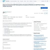 Screenshot: How to Consume SAP Datasphere Analytical Models to SAP Fiori Using OData Services