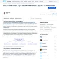 Screenshot: How Much Business Logic Is Too Much Business Logic in SAP Datasphere?