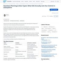 Screenshot: Seamless Planning & Data Types: What SAC Actually Lets You Control in Datasphere
