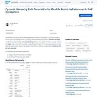 Screenshot: Dynamic Hierarchy Path Generation for Flexible Restricted Measures in SAP Datasphere